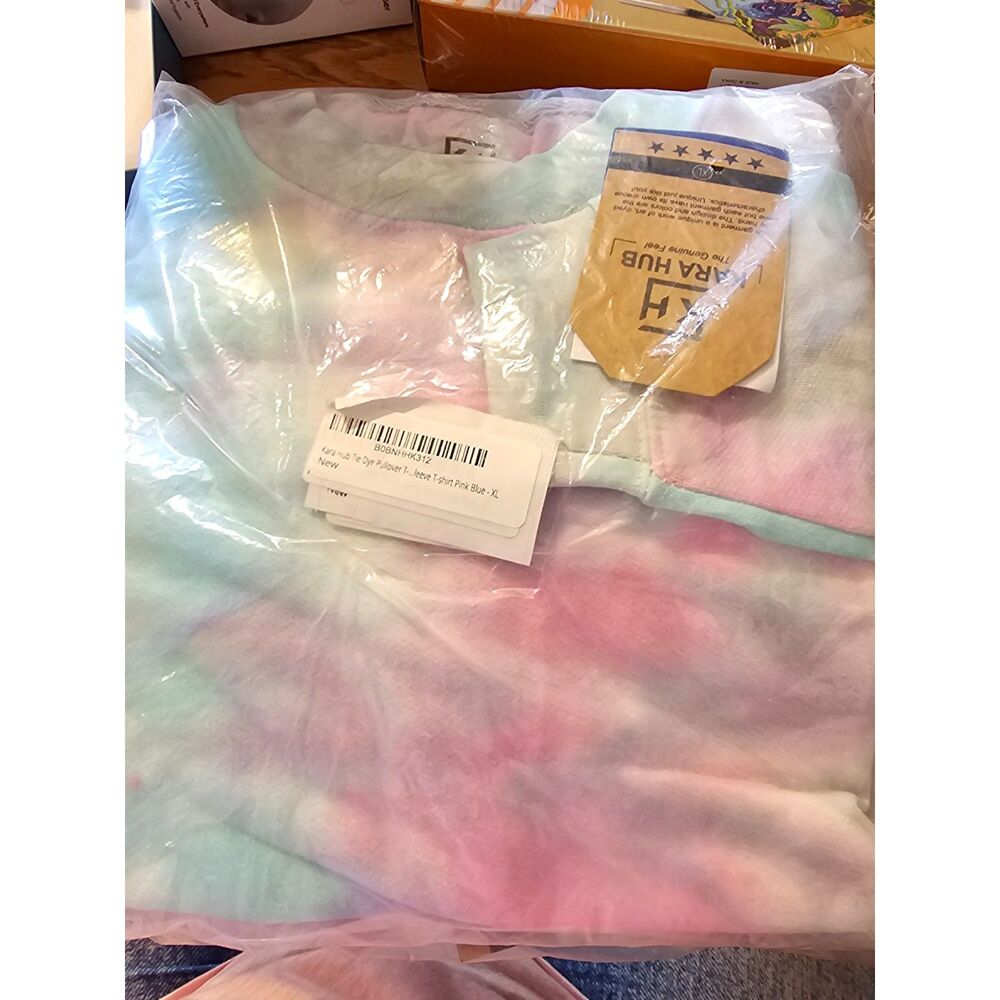 Tie-Dye Graphic Sweatshirt for Women Long Sleeve Crewneck Pullover Tops Size XL
